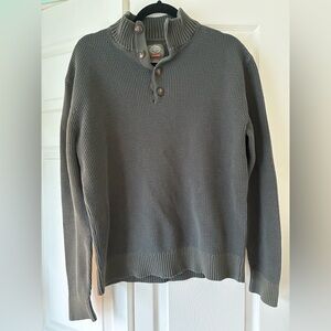 St. John's Bay Men's Olive Green Waffle Knit Crewneck Sweater